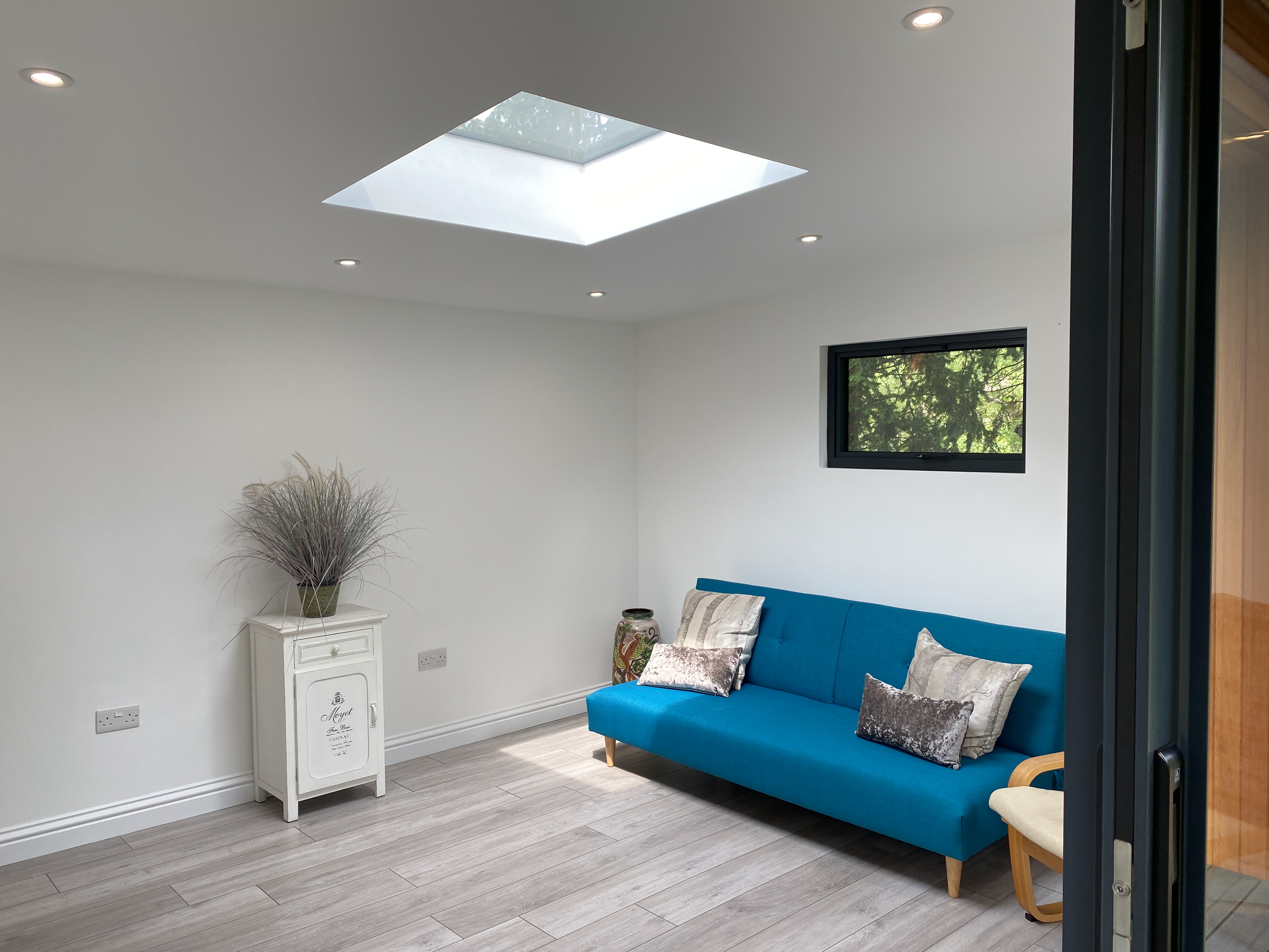inside of garden room with a skylight fitted in tadworth surrey