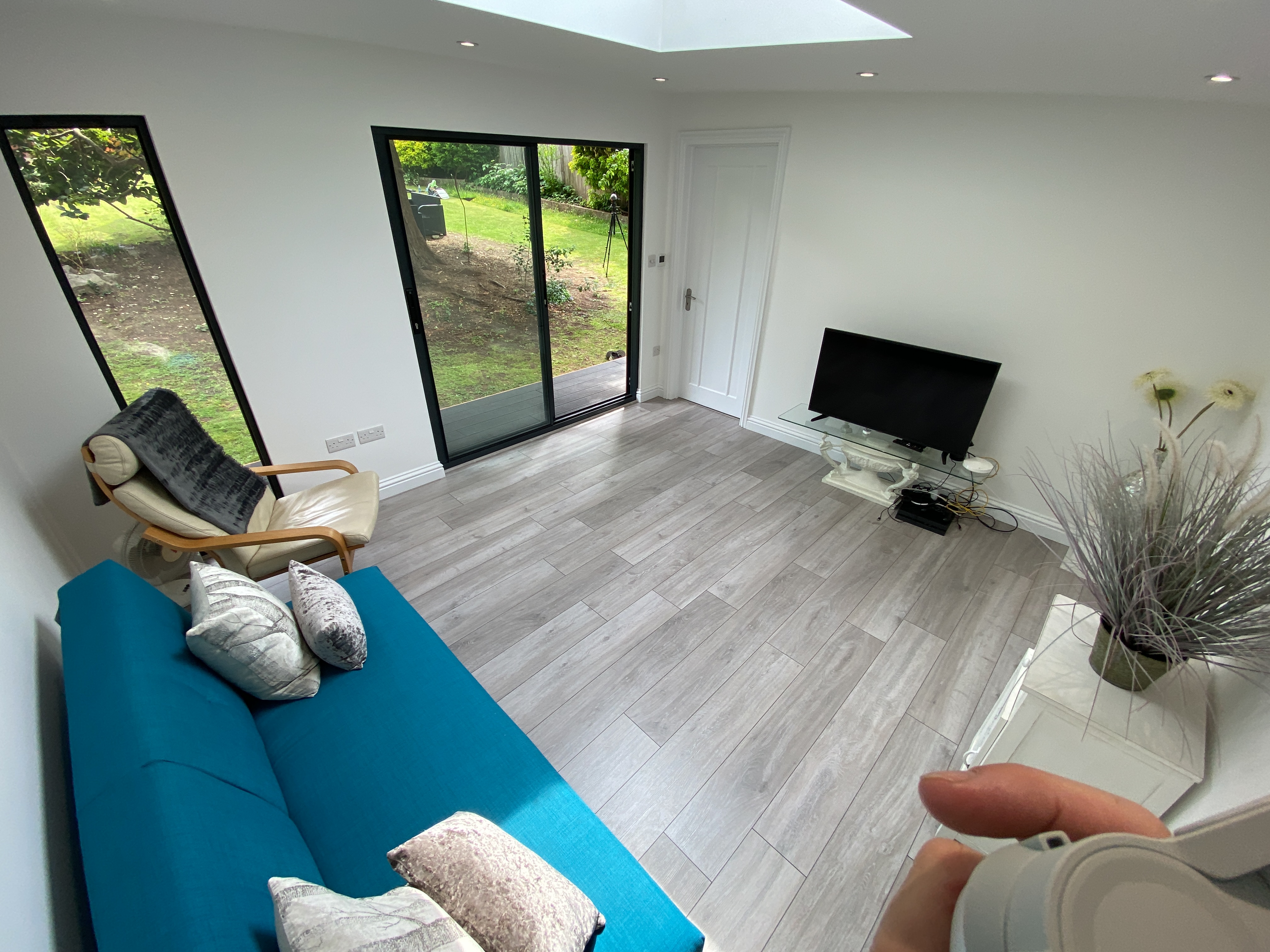 garden room interior in tadworth surrey